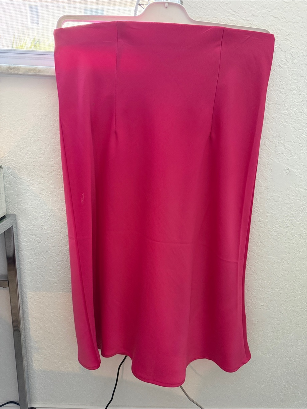 Rachel Zoe Hot Pink Satin Midi Slip Skirt - Picture 4 of 5